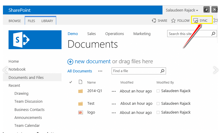 همگام‌سازی کتابخانه SharePoint با پوشه افلاین