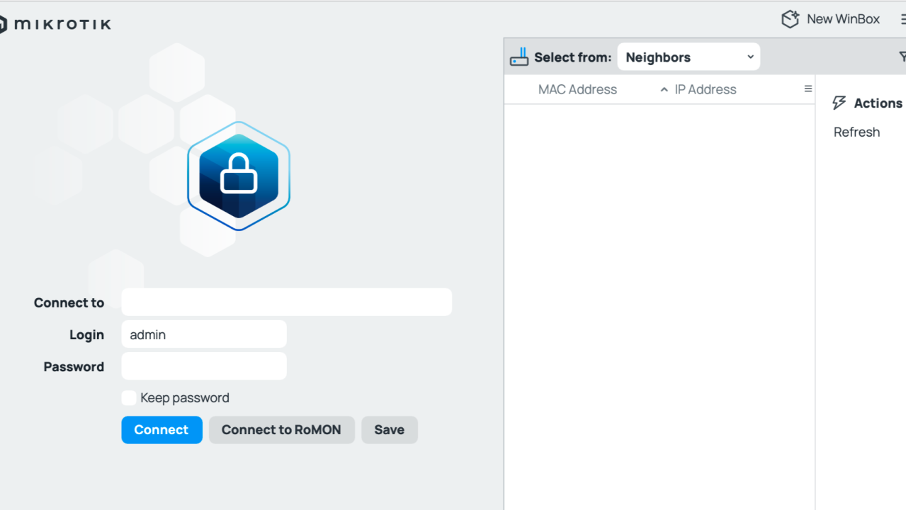 اتصال Winbox به VMware