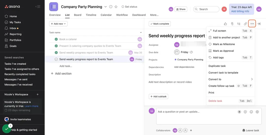 اپلیکیشن Asana